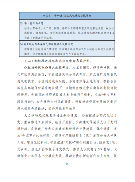 發(fā)改委、能源局等九部委聯(lián)合印發(fā)發(fā)布“十四五”可再生能源規(guī)劃！