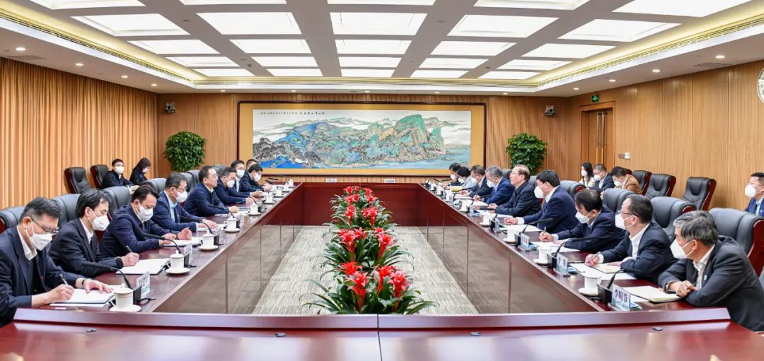 國家電網董事長辛保安、總經理張智剛與大唐董事長鄒磊、總經理劉明勝會談