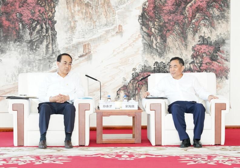 中國能建黨委書記、董事長宋海良與中國中車黨委書記、董事長孫永才會談